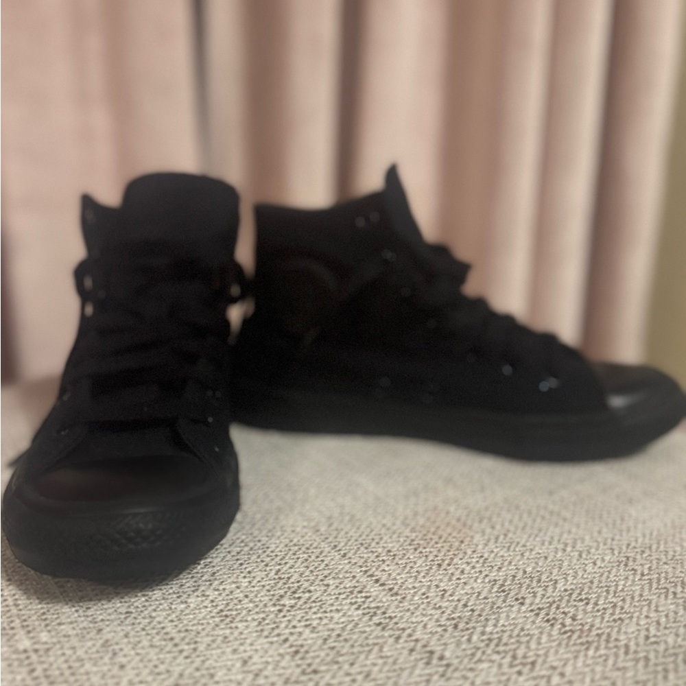 Classic Black Kids' High-Top Sneakers